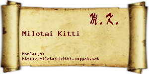 Milotai Kitti névjegykártya